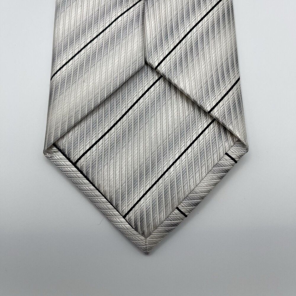 NIB Kenneth Cole NEW YORK 100% Imported Silk Hand Made Striped Neck Tie 58” FLAW - Picture 5 of 14